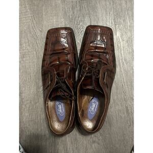 Fratelli Footwear Leather Shoes Men's Size 10M Brown Square -toe